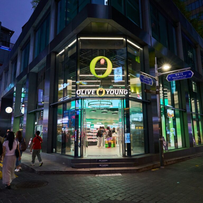 The Olive Young beauty store in Myeongdong, Seoul